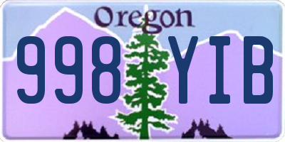 OR license plate 998YIB