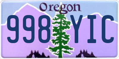 OR license plate 998YIC