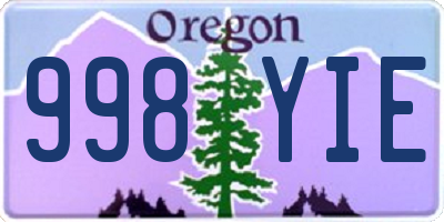 OR license plate 998YIE