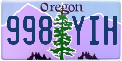 OR license plate 998YIH