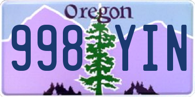 OR license plate 998YIN