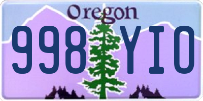 OR license plate 998YIO