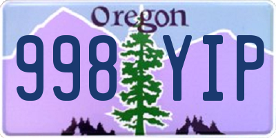 OR license plate 998YIP