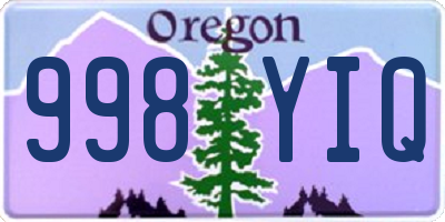 OR license plate 998YIQ