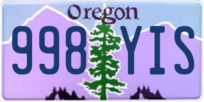 OR license plate 998YIS