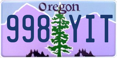 OR license plate 998YIT