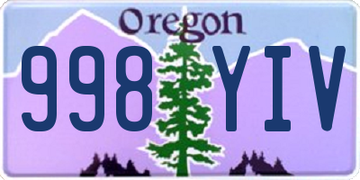 OR license plate 998YIV