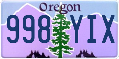 OR license plate 998YIX