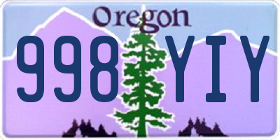 OR license plate 998YIY