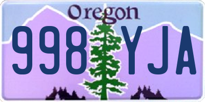 OR license plate 998YJA