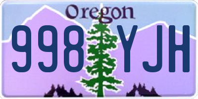 OR license plate 998YJH