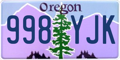 OR license plate 998YJK