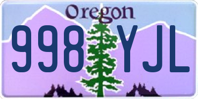 OR license plate 998YJL