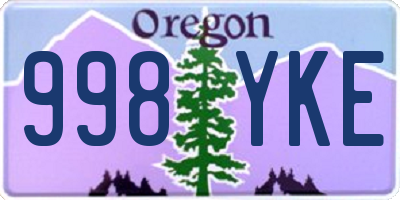 OR license plate 998YKE