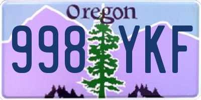 OR license plate 998YKF