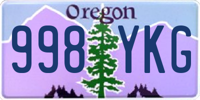 OR license plate 998YKG