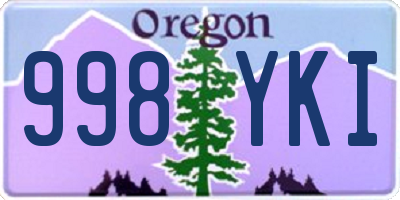 OR license plate 998YKI