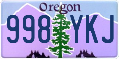 OR license plate 998YKJ