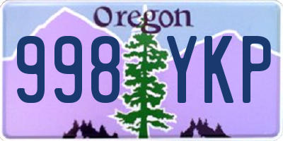 OR license plate 998YKP