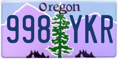 OR license plate 998YKR