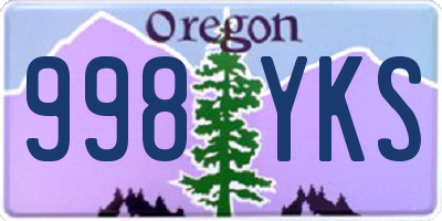 OR license plate 998YKS