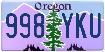 OR license plate 998YKU