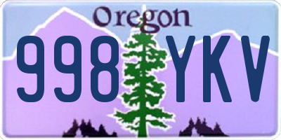 OR license plate 998YKV