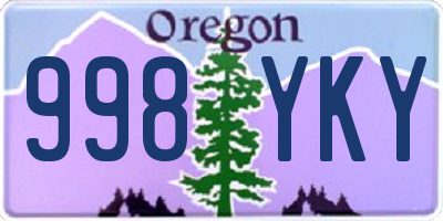 OR license plate 998YKY