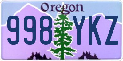 OR license plate 998YKZ