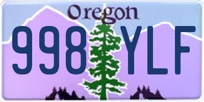 OR license plate 998YLF