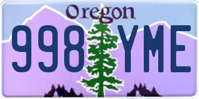 OR license plate 998YME