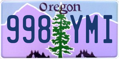 OR license plate 998YMI