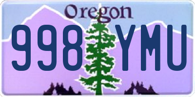 OR license plate 998YMU