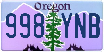 OR license plate 998YNB