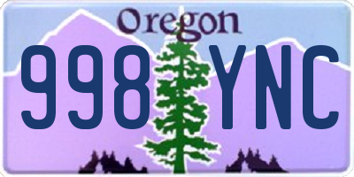 OR license plate 998YNC