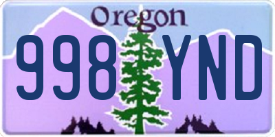 OR license plate 998YND