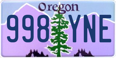 OR license plate 998YNE