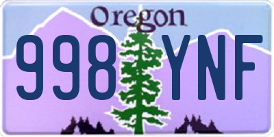 OR license plate 998YNF