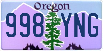 OR license plate 998YNG