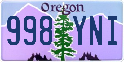 OR license plate 998YNI