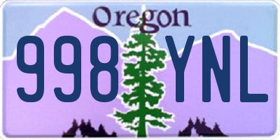 OR license plate 998YNL