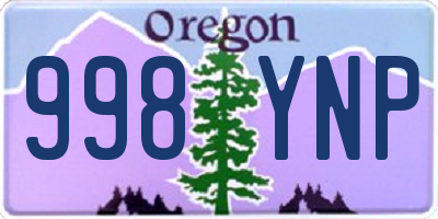 OR license plate 998YNP