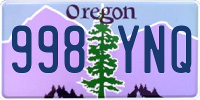 OR license plate 998YNQ