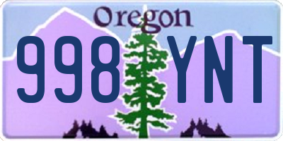 OR license plate 998YNT