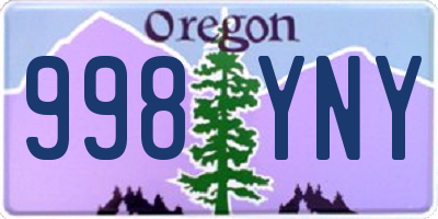 OR license plate 998YNY