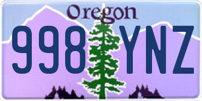 OR license plate 998YNZ