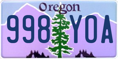 OR license plate 998YOA