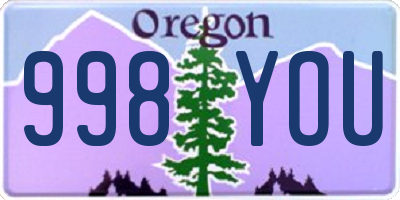 OR license plate 998YOU