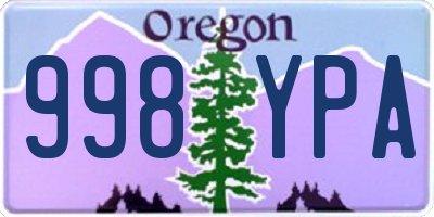 OR license plate 998YPA