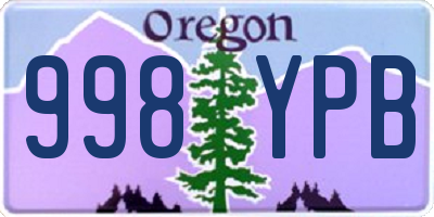 OR license plate 998YPB